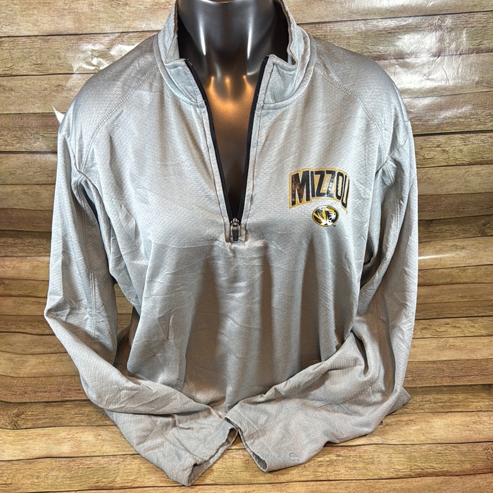 NWOT- Mizzou Gray Quarter-Zip Pullover